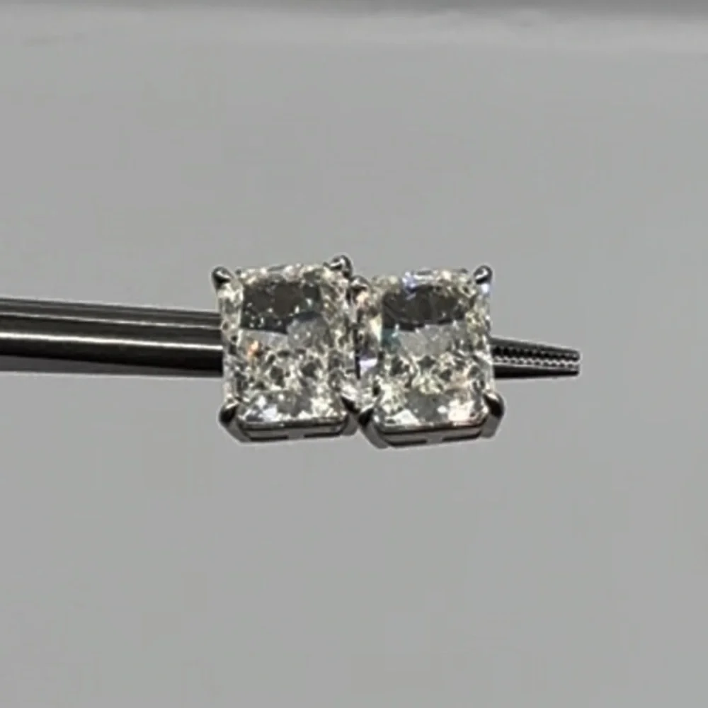 4ct Radiant Cut Earrings - Picture 9 of 12